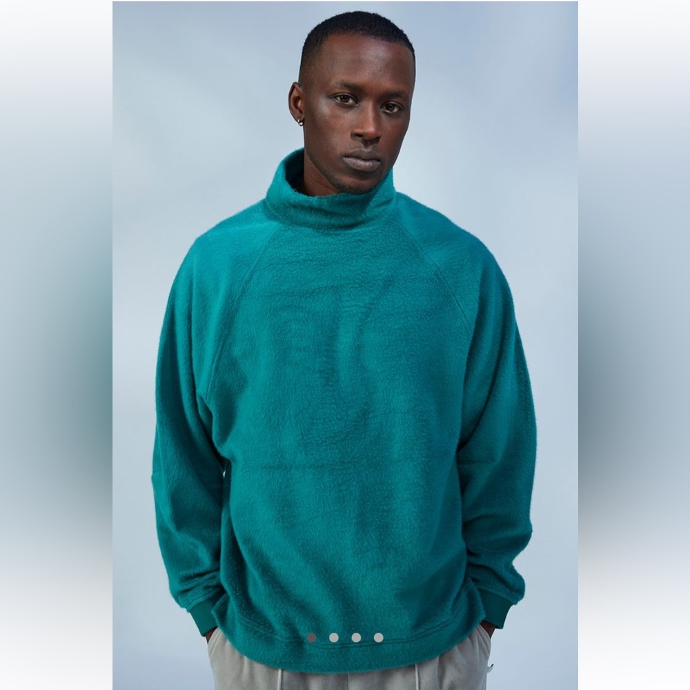 standard cloth articulated brushed mockneck sweatshirt